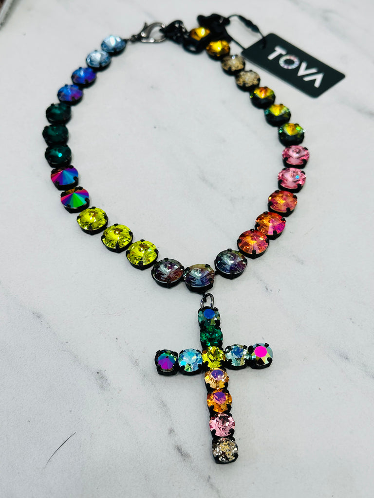 Donatella Smutt Mix Cross Necklace