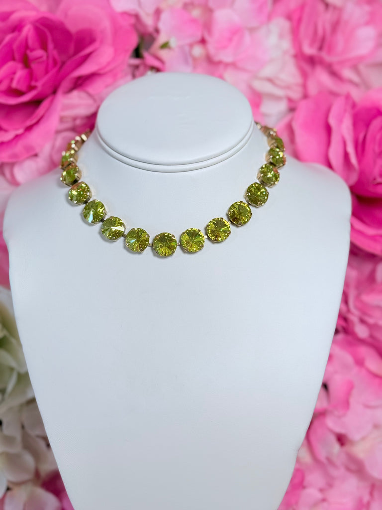 Sofia Swarovski Necklace in Citrus Lime Champagne