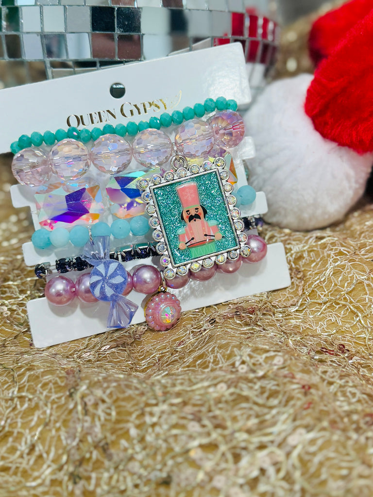 Blushing Nutcracker Night Magic Bracelet Stack