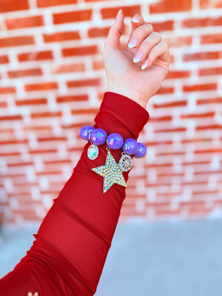 You are the Star Purple AB Charm Bracelet