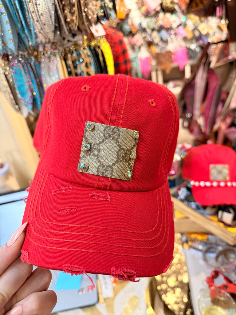 No Mesh Red Lux Ballcap Hat