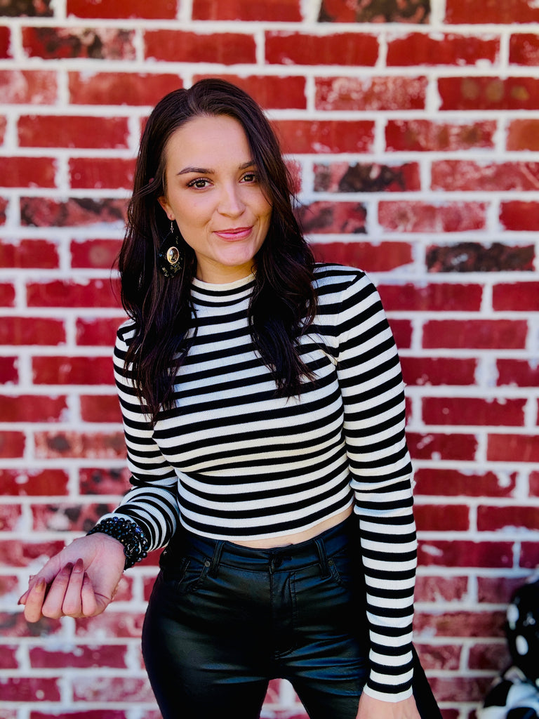 Ivory Seeking Serenity Striped Sweater Top