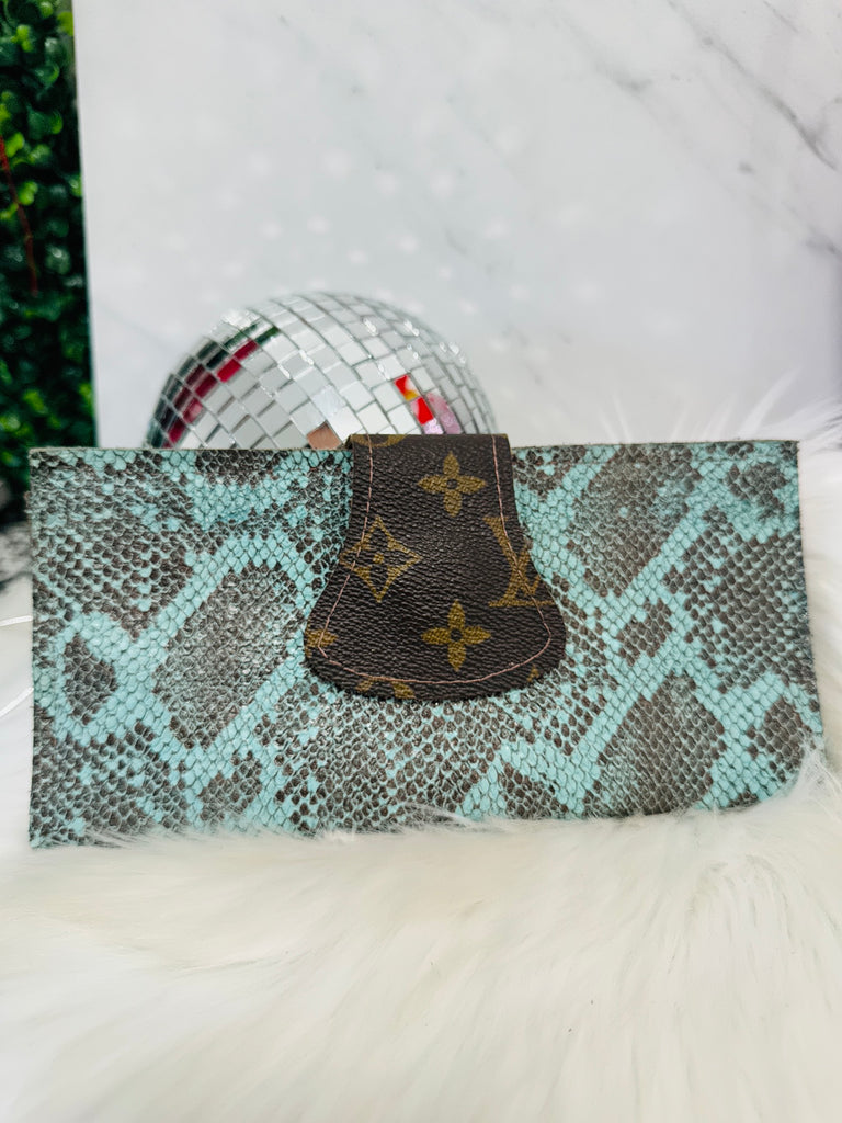 Teal Snake Small Wallet Clutch