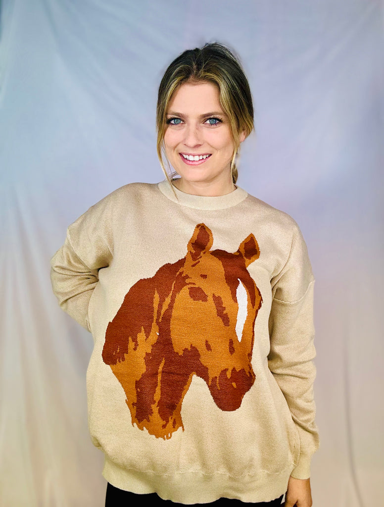 Sonora Sorrel Western Sweater Crewneck Pullover