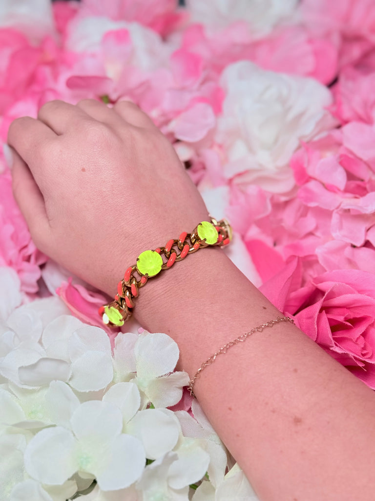 Galileu Bracelet in Neon Red Swarovski