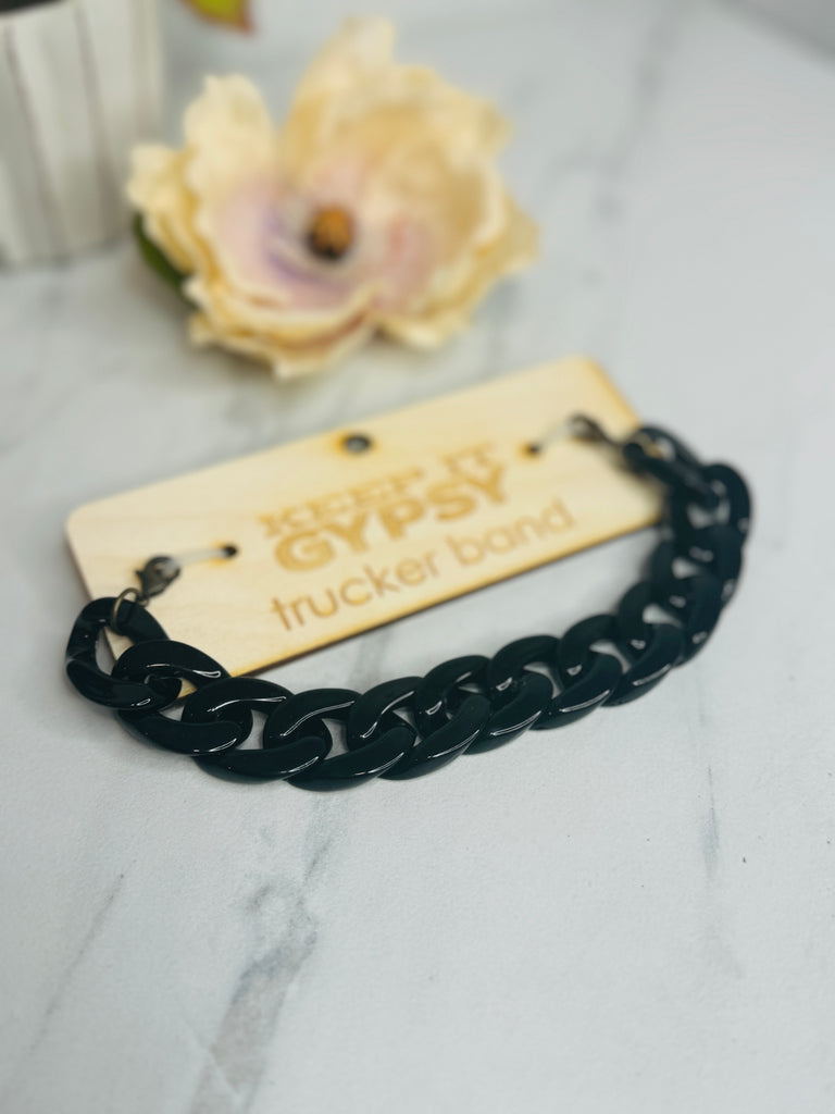 Sleek Black Chain Charm/Hat Band