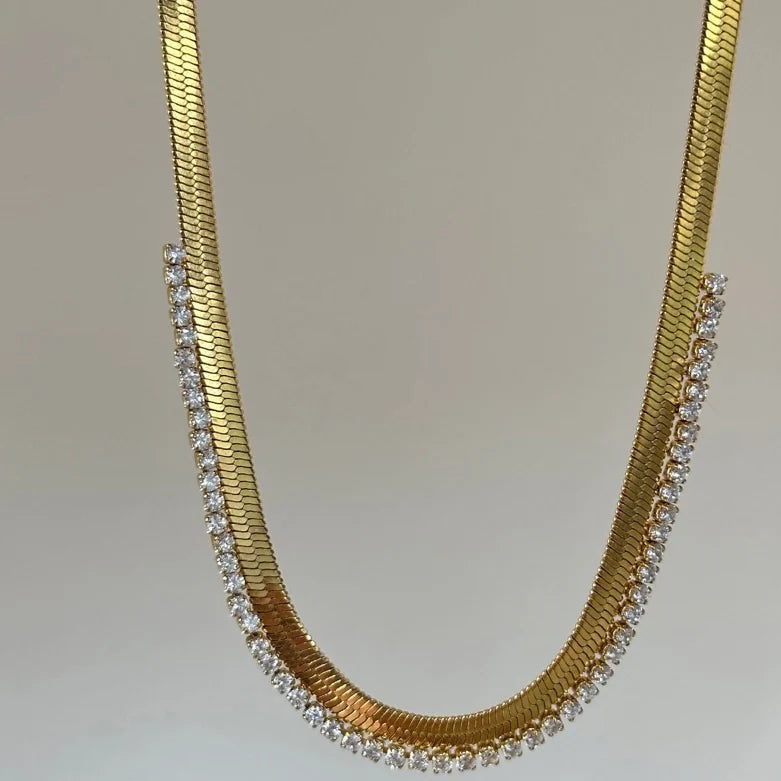 Diamond Herringbone Necklace