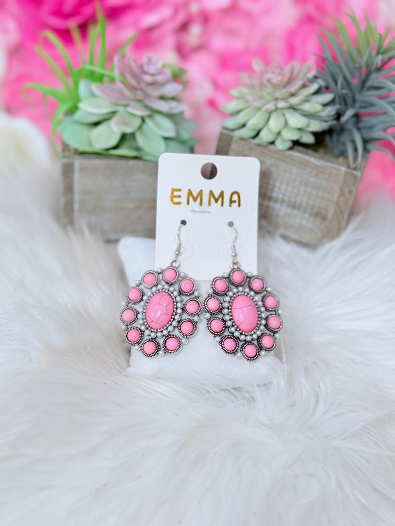 Blush Western Concho Earrings