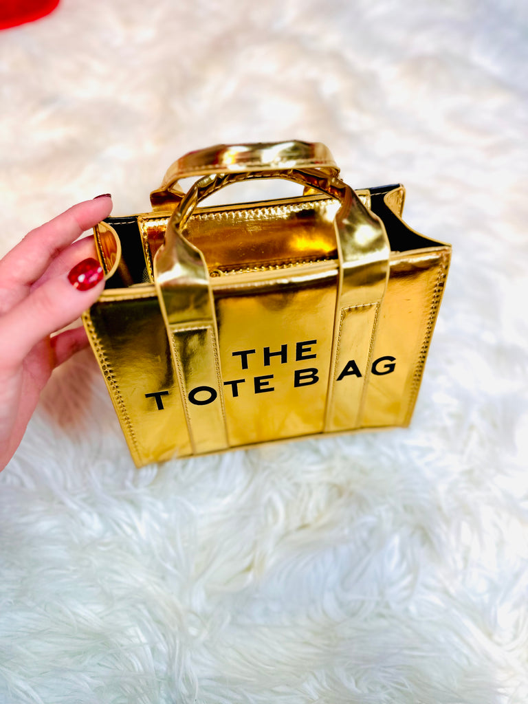 Gold - The Tote Bag Metallic Patent Leather Mini Purse