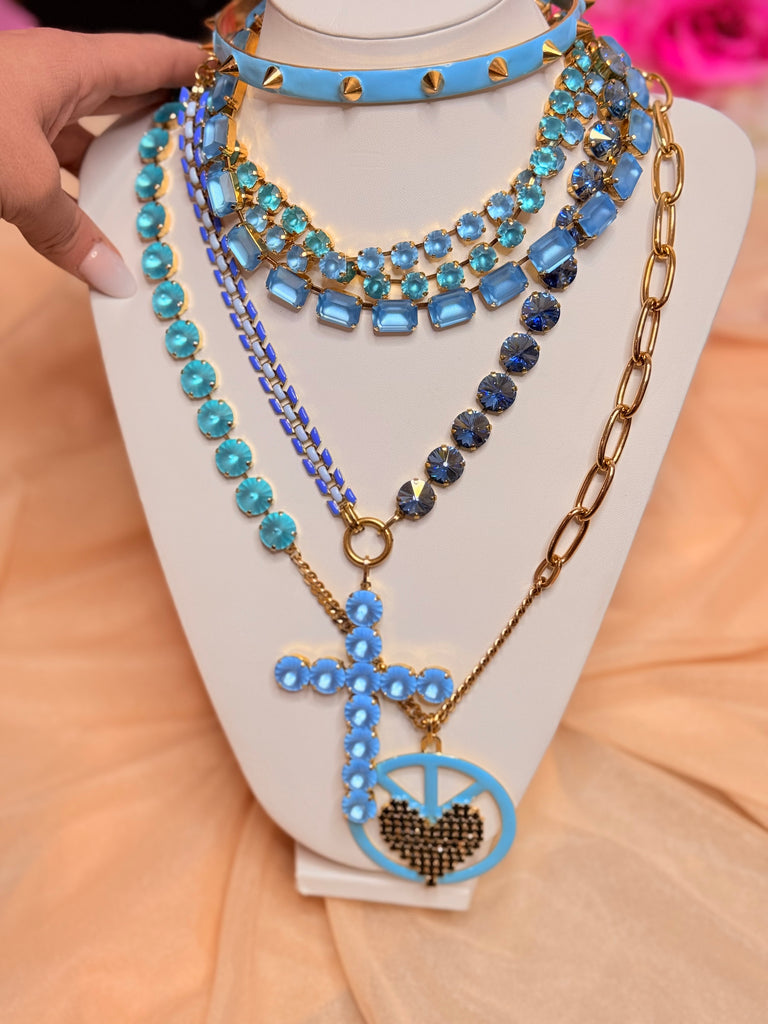 Ziva Collar Spike Necklace in Turquoise