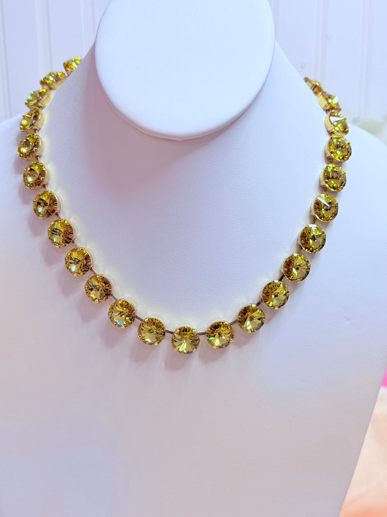 Dark Jonquil Lemon Sofia Swarovski Necklace