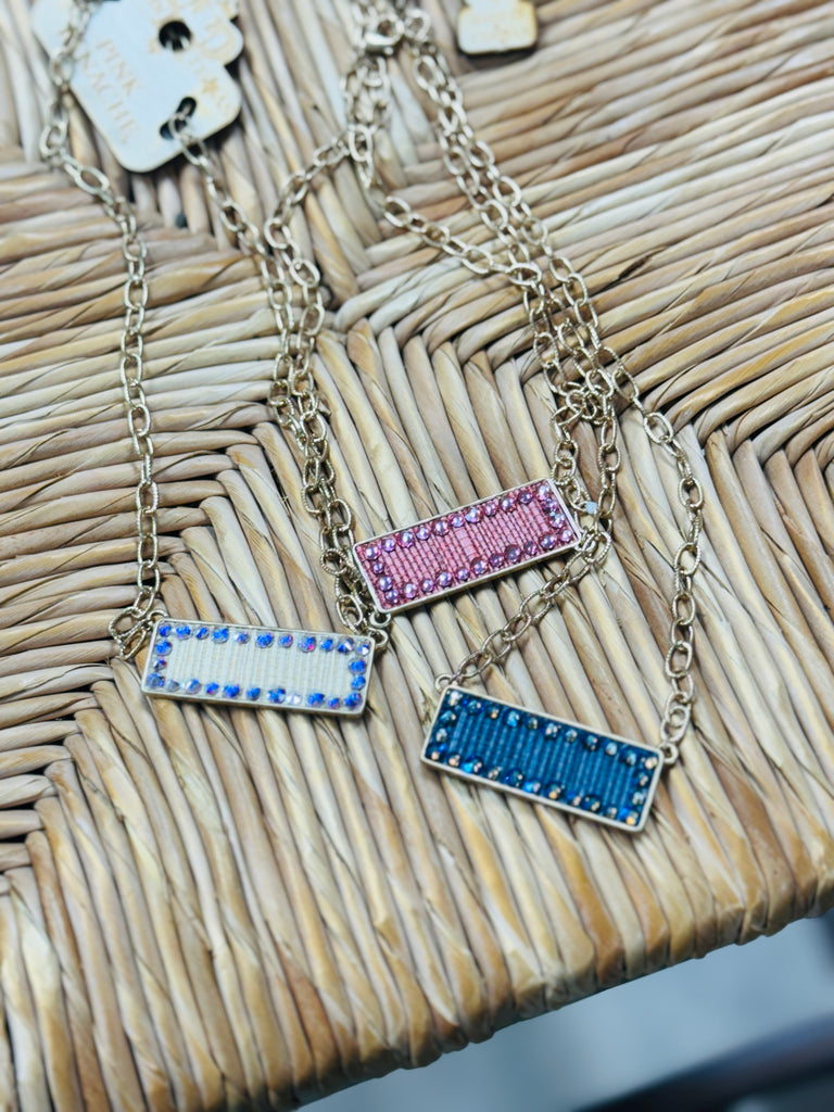 Woven Shimmer Bar AB Necklace (options!)