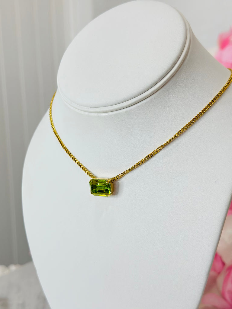 Rubin Swarovski Pendent Daily Necklace - Perdiot Lemon