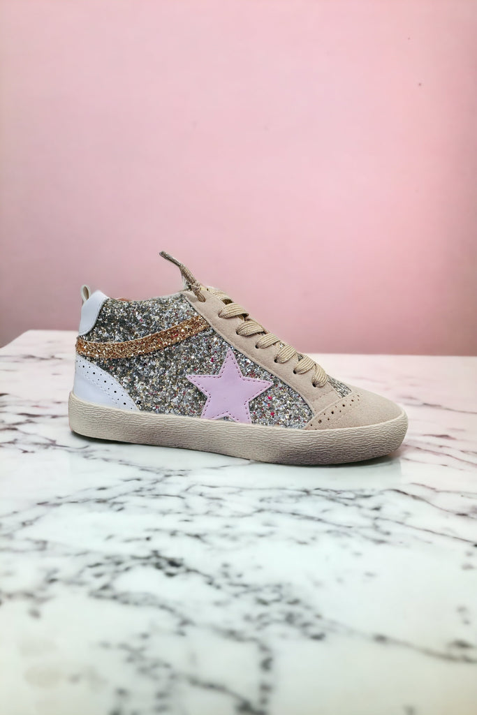 Daisy Light Gold & Pink Tennis Shoes