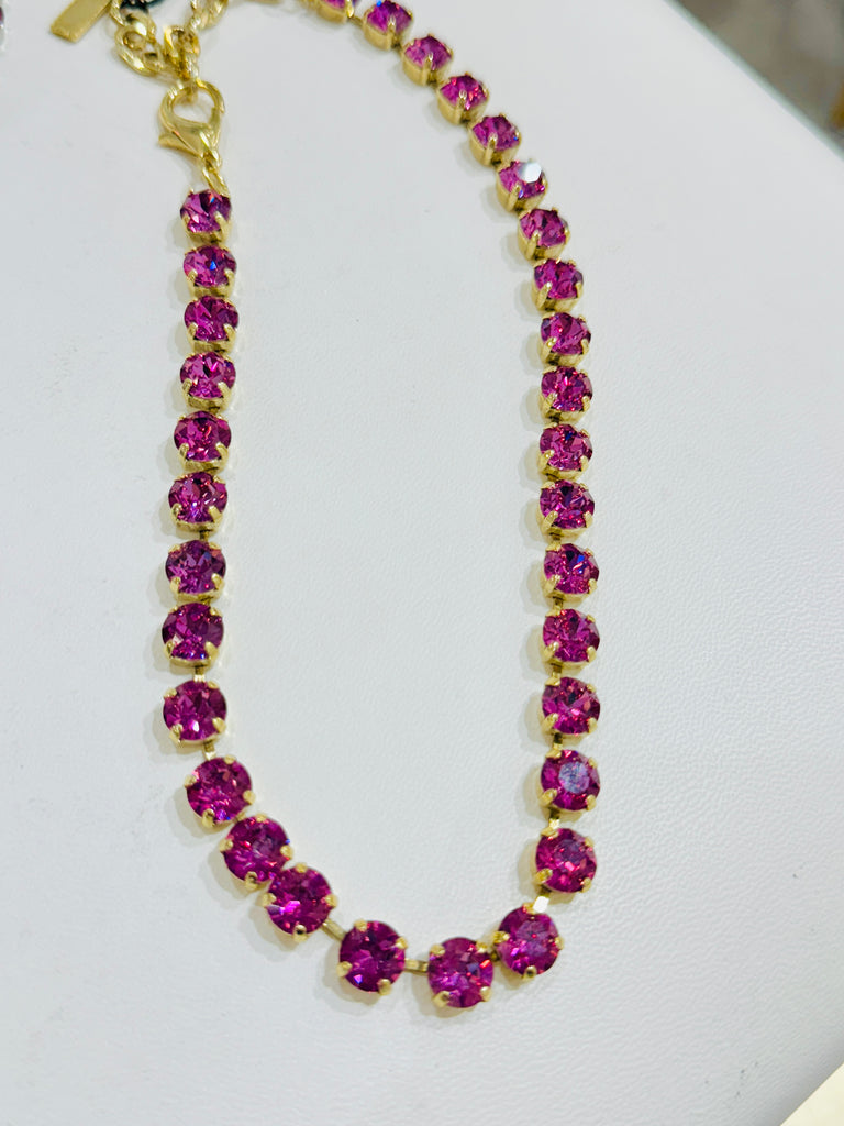 Gold Oakland Bohemian Wonderland Swarovski Necklace- Dark Rose Glimmer