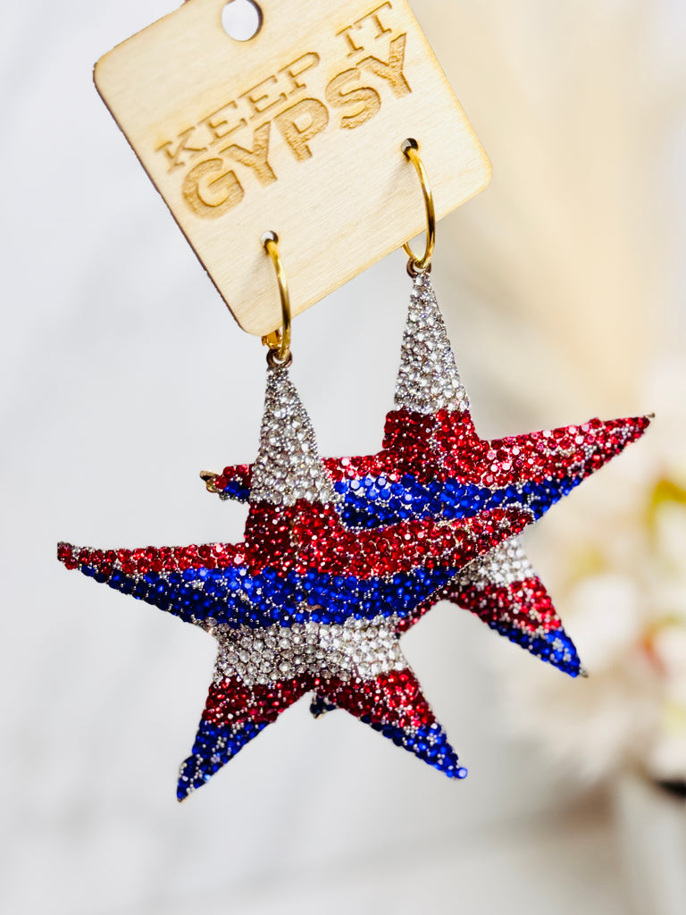 Crystal Summer Stars Earrings- USA