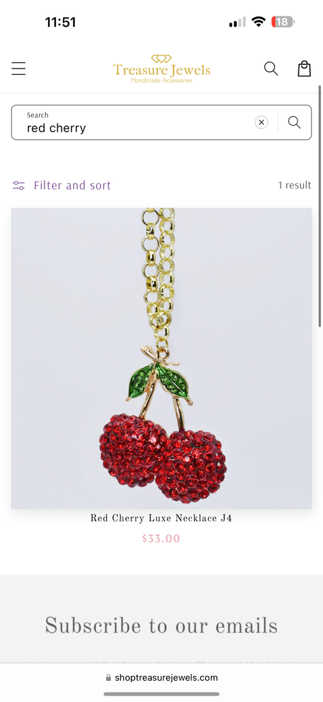 Red Cherry Luxe Crystal Necklace