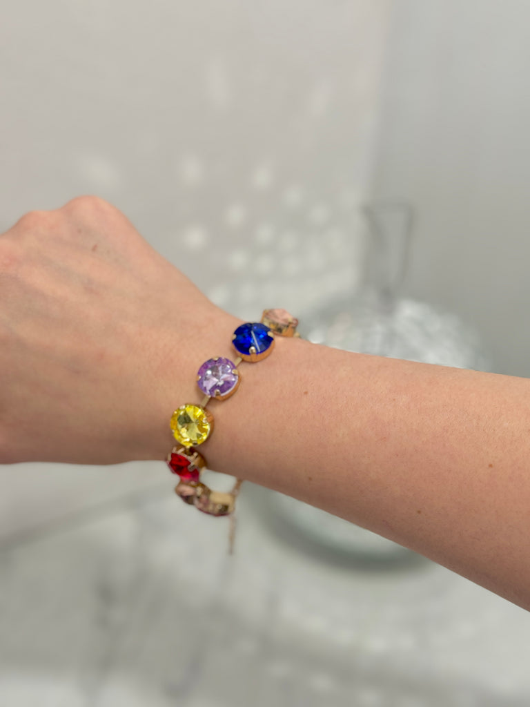 Cathy Multi Crystal Gold Bracelet