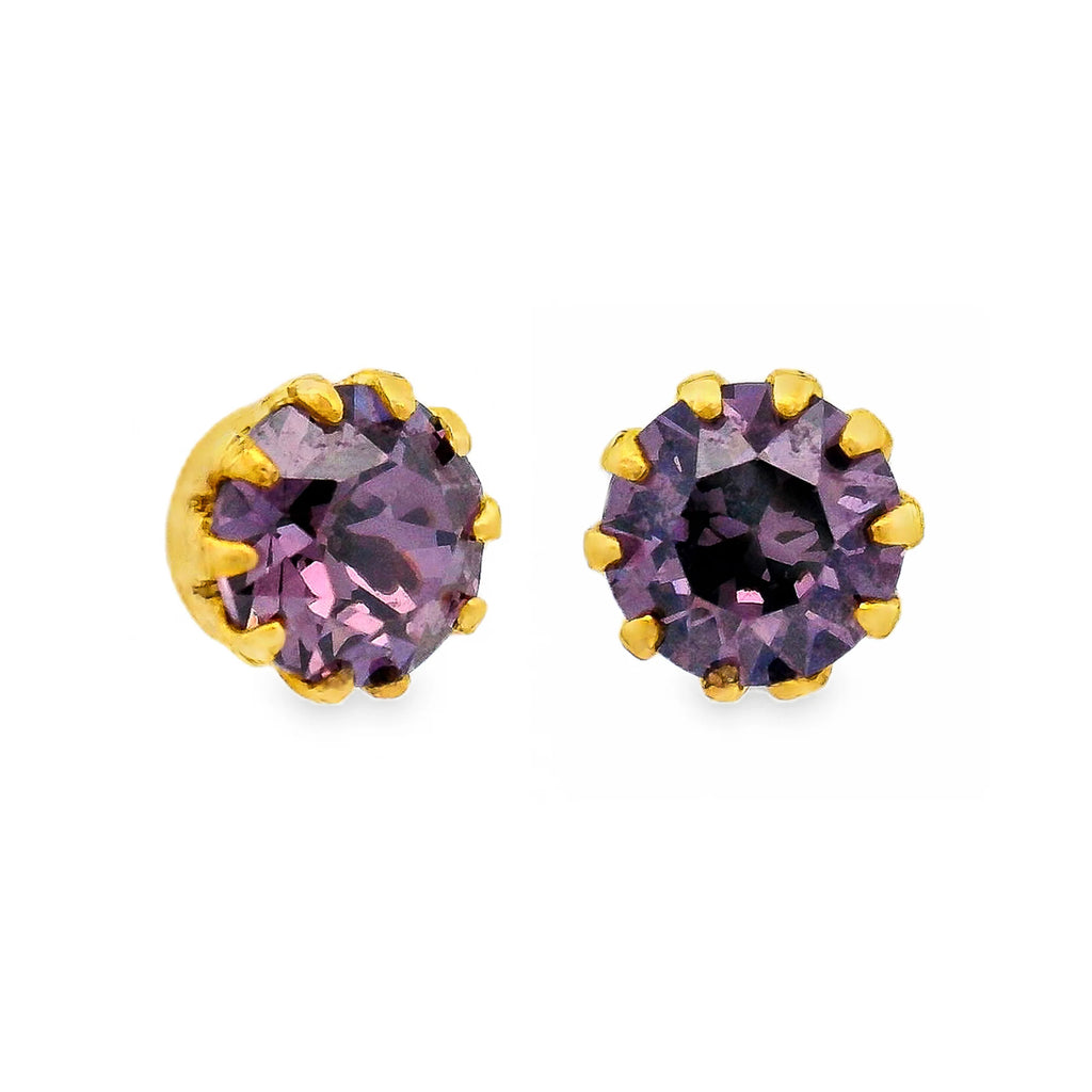 Mini Chrisley Swarovski Stud Earrings - Violet LD