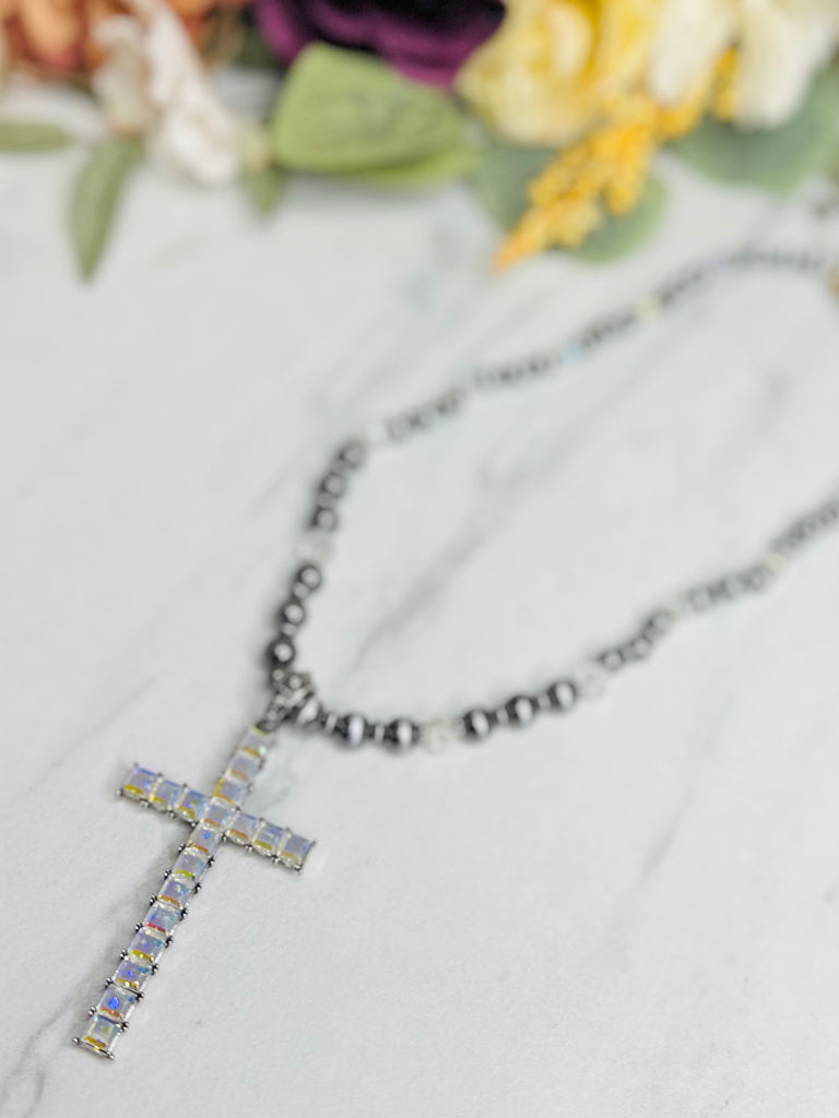 Walk by Faith Shimmer Cross Necklace