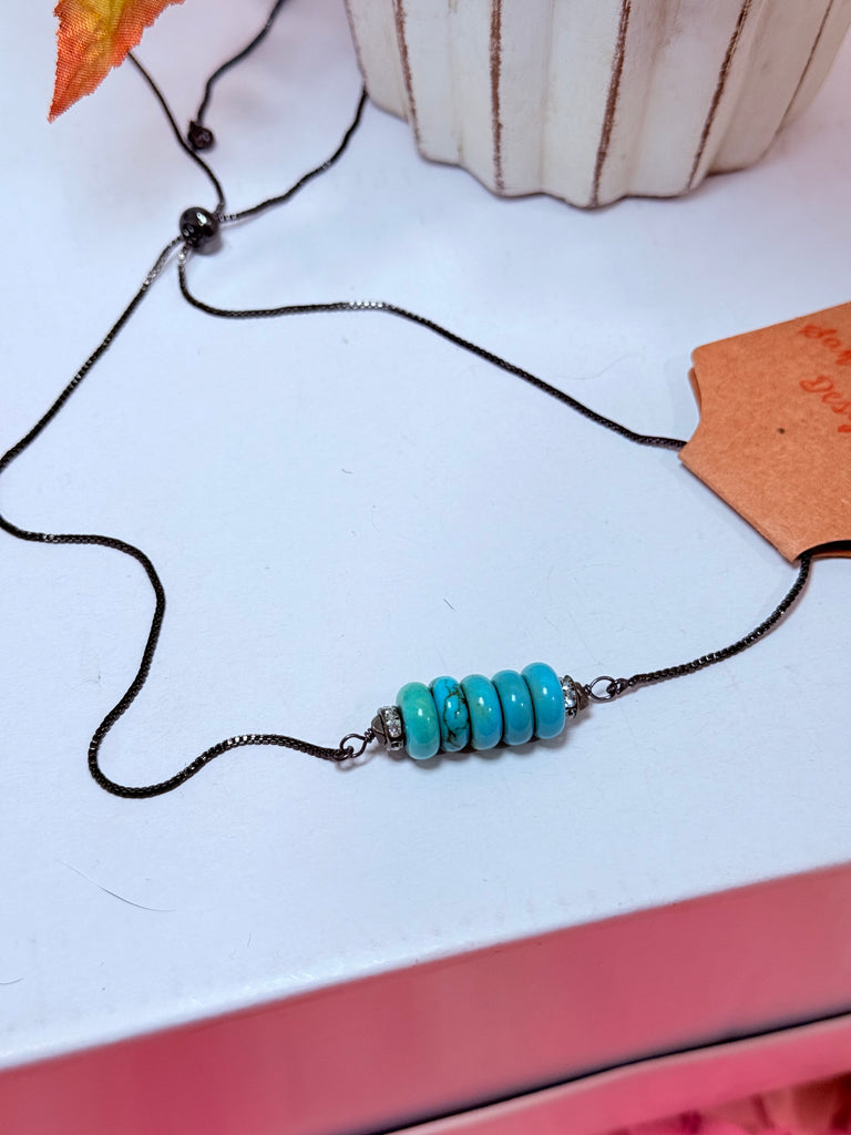 Turquoise Stacked Stone Cinch Necklace