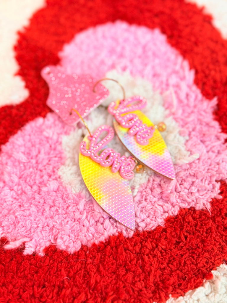 Love Letters Spring Feather Leather Earrings