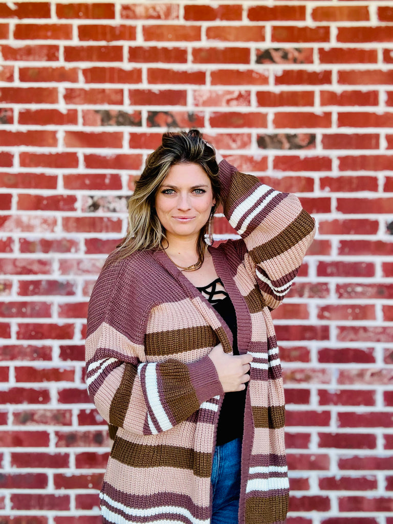 Wander Through Town Cardigan - Mocha