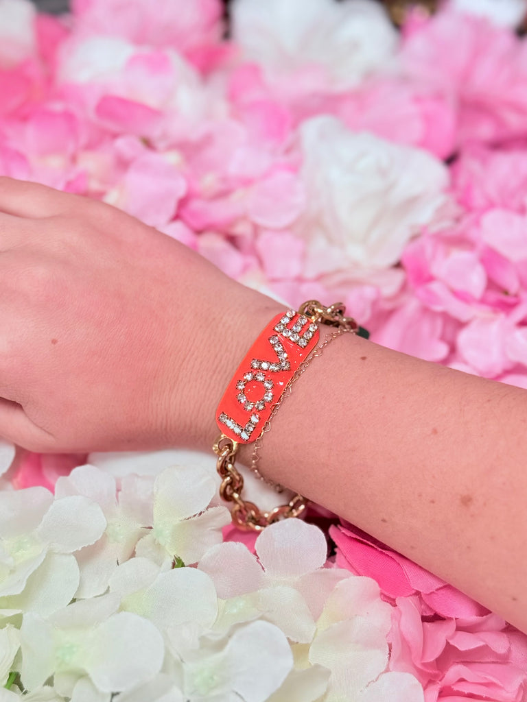 LOVE ID Bracelet- NEON RED