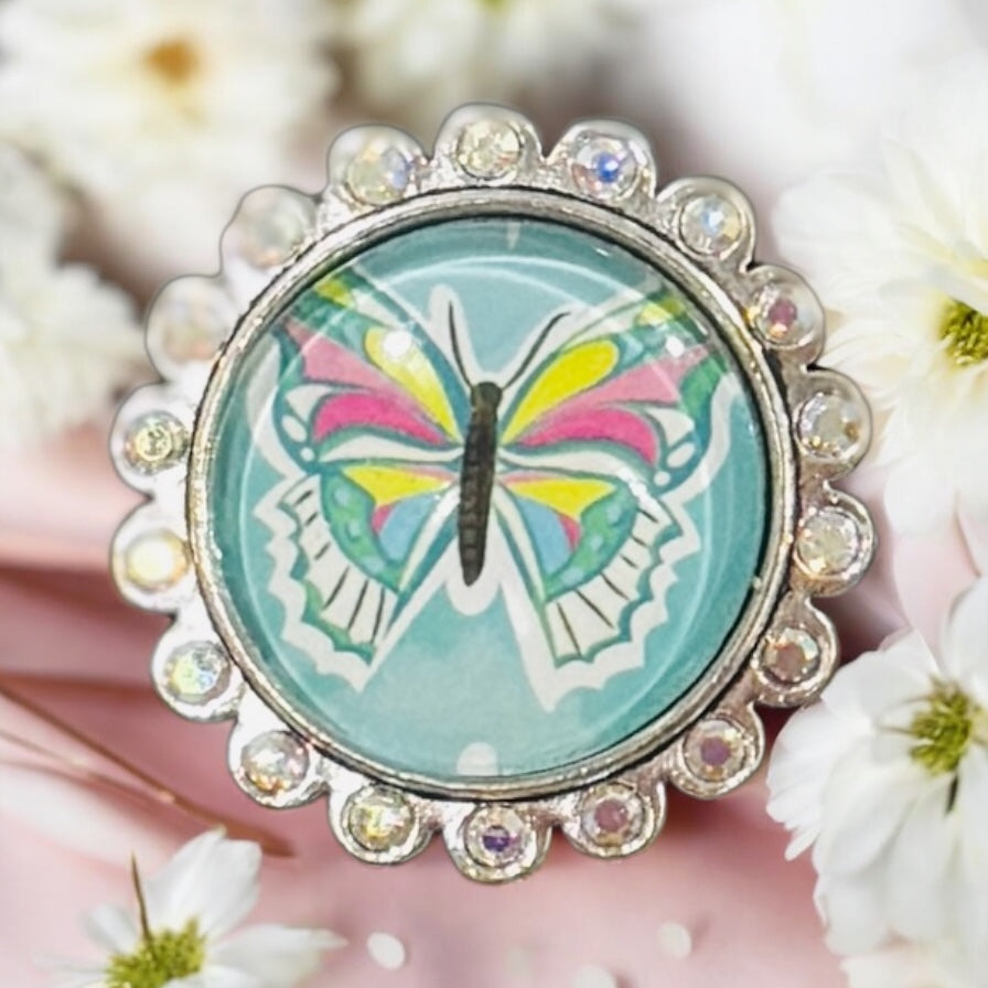 Teal Wings Spring Graphic Ring