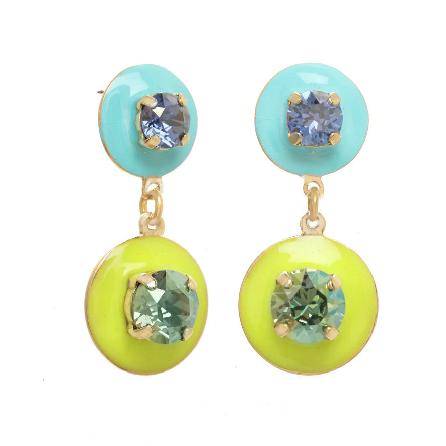 Janie Swarovski Earrings in Turquoise / Yellow