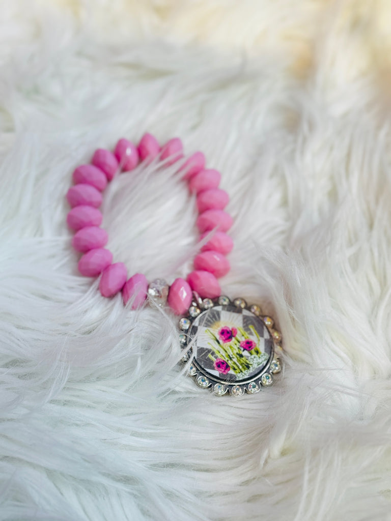 Blush Me Cactus Graphic Embellished Bracelet