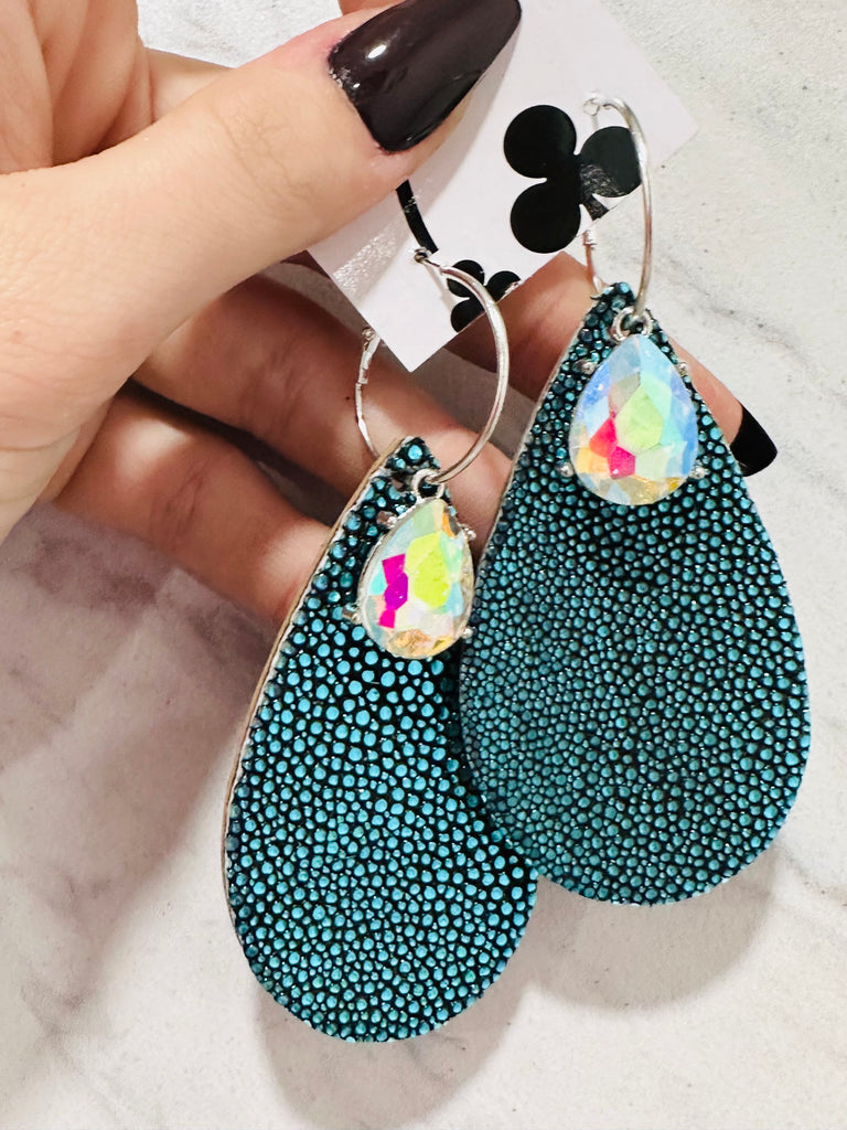 Limited Edition- Teal Stingray Earrings