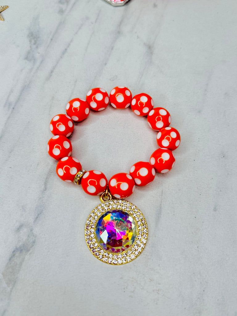 Southern Orange Dotted Crystal Bracelet