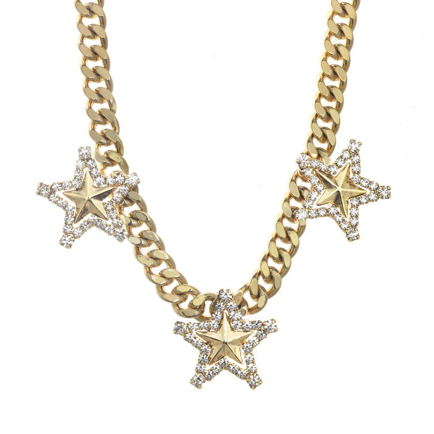 Gold Skylar Starlit Swarovski Necklace