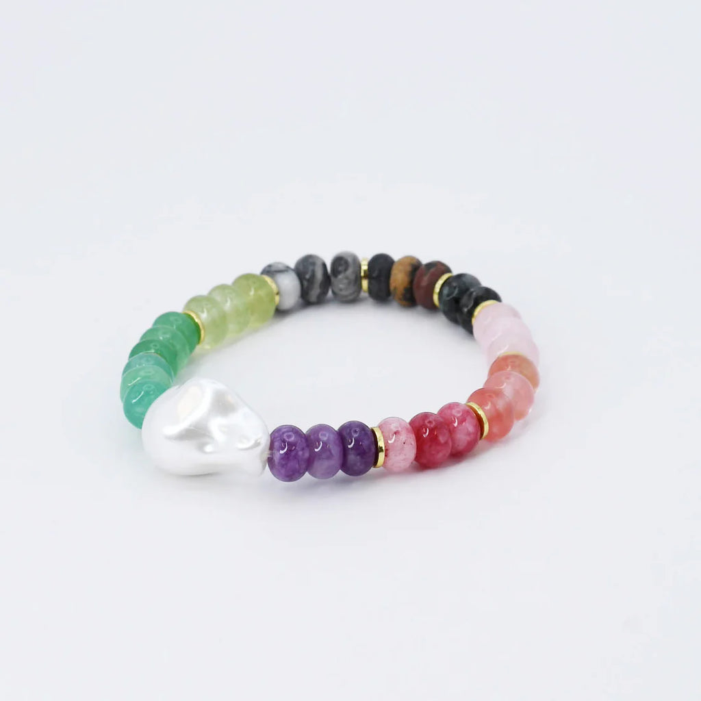 Tatiana Multi Pearl Agate Gemstone Stone Bracelet