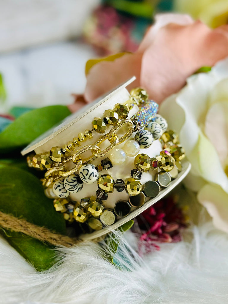 Sass-a-Brass Shimmer Bracelet Set