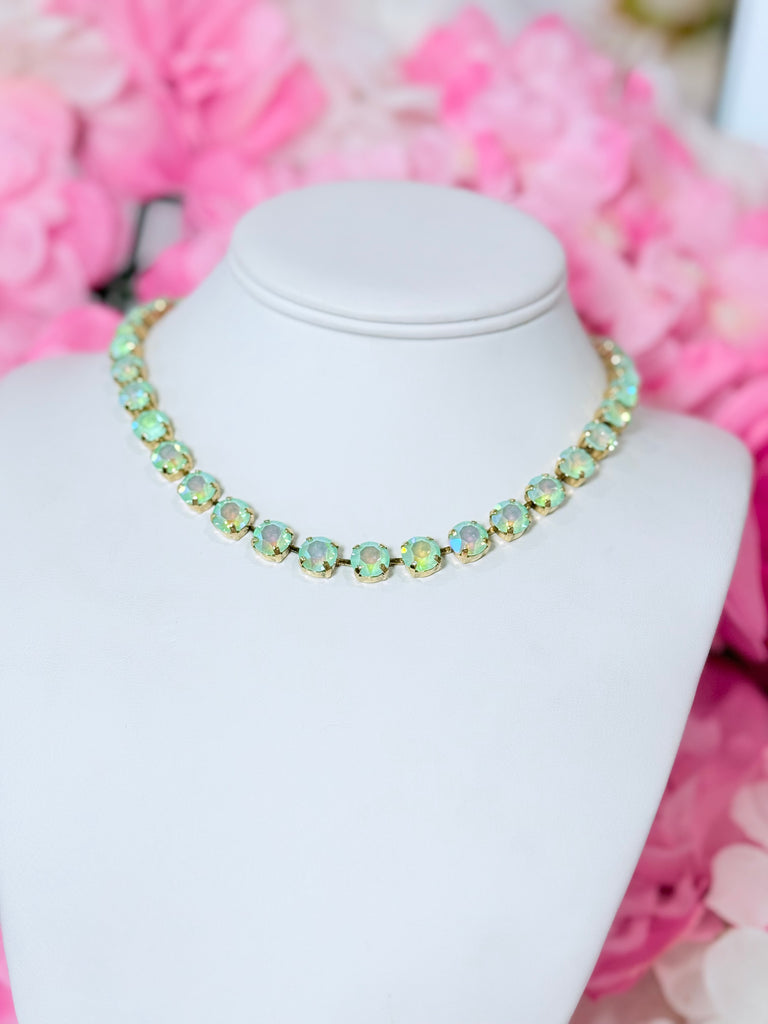 Oakland Swarovski Necklace - Soft Mint Ignite Glacier Blue