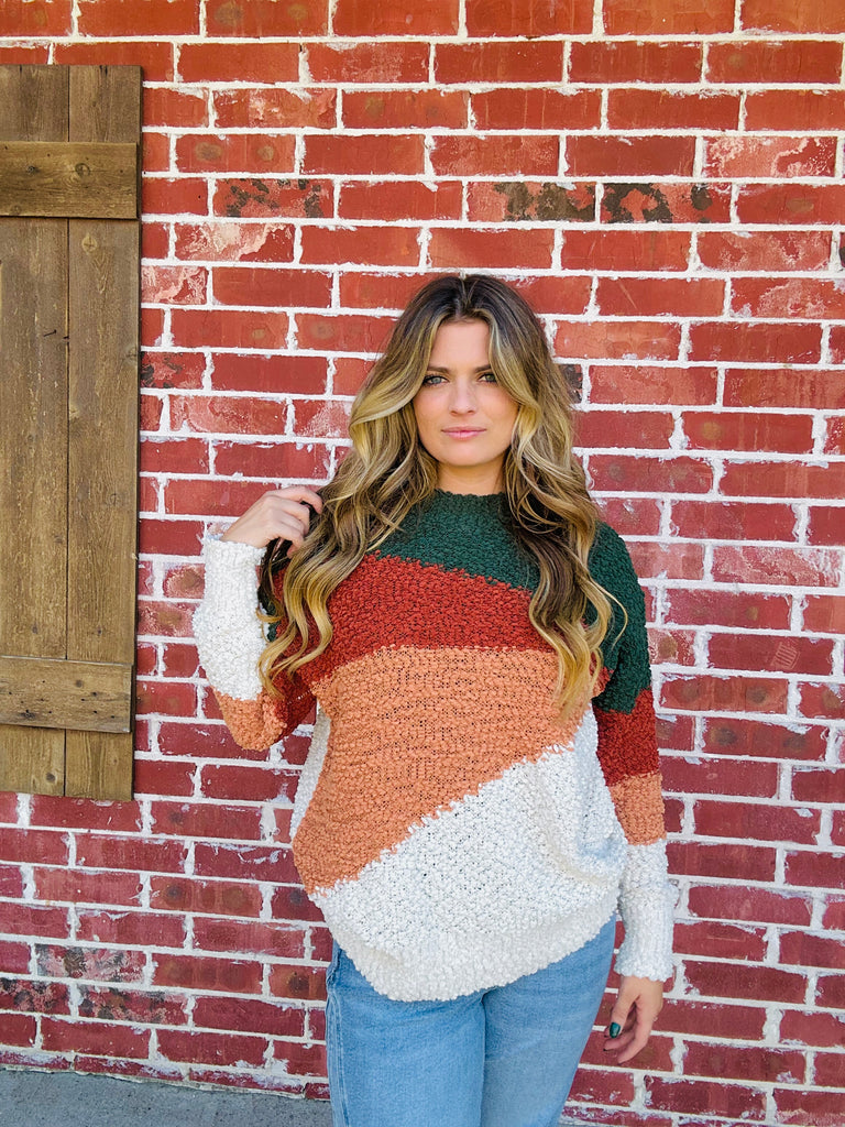 Choosing Cozy Sweater - Green Multi