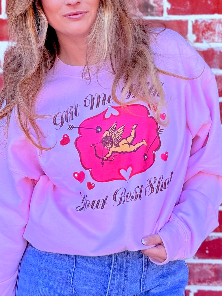 Hit Me With Your Best Shot Graphic Crewneck Pullover