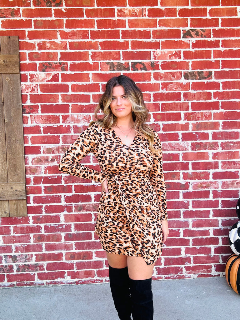 Fiery & Fierce Leopard Knotted Dress