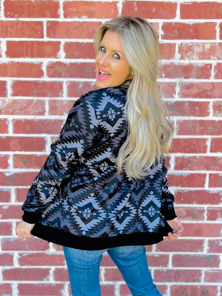 Bling it Back Aztec Black Jacket