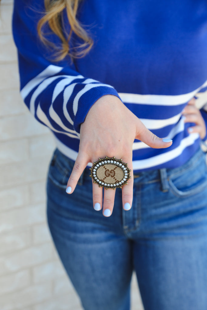 Antique Oval Crystal Ring