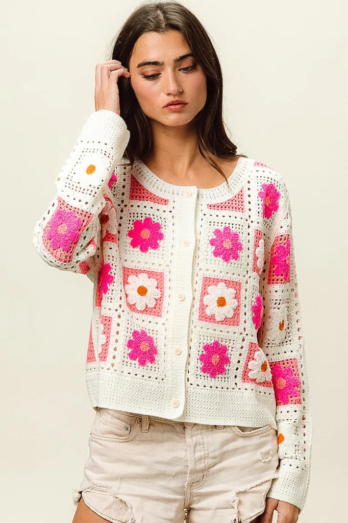 Flower Crochet Lace Cardigan Top