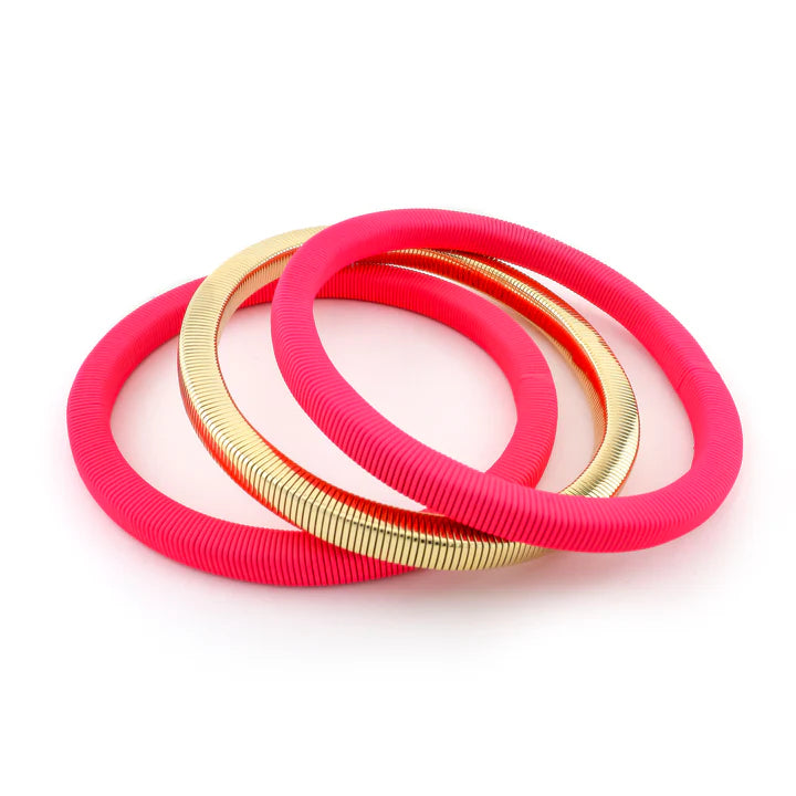 FIFI Pink Bangle Bracelet Stack