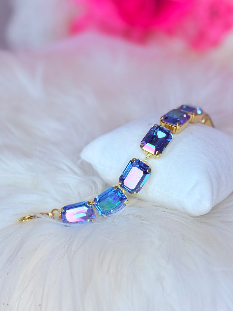 Hera Swarovski Bracelet  - Ice Blue Champagne