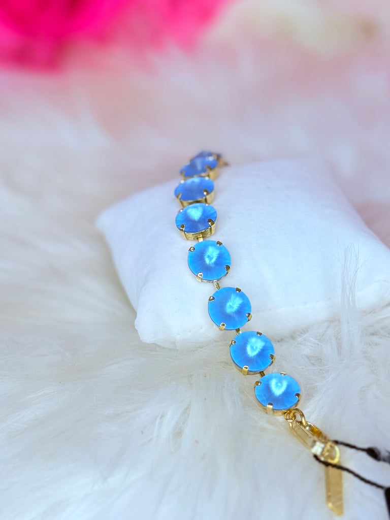 Croatia Swarovski Bracelet  - Aquamarine Matte Glow