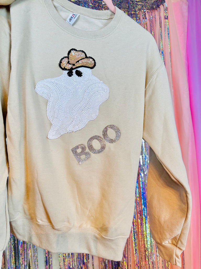 Ghosted Sequin Crewneck Pullover