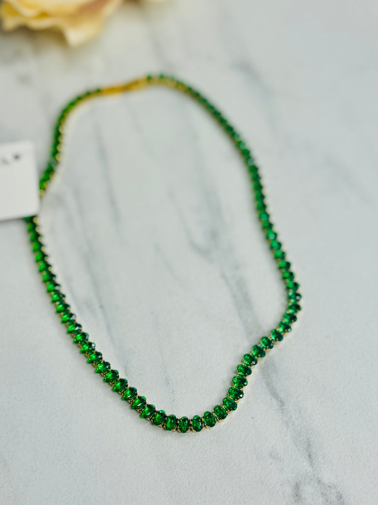 The Tennis Necklace in Emerald