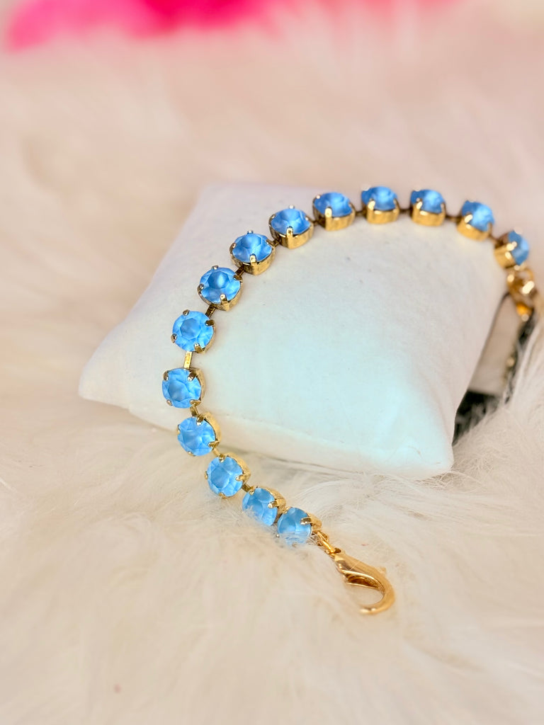 Izzy Swarovski Bracelet  - Aquamarine Matte Glow