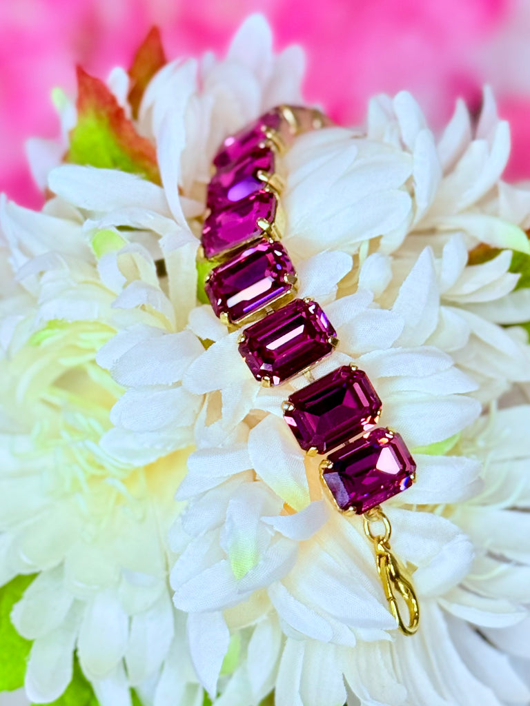 Milena Swarovski Bracelet  - Dark Rose